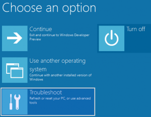 Window Troubleshoot Power Options